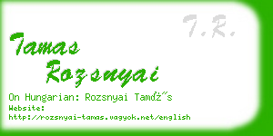 tamas rozsnyai business card